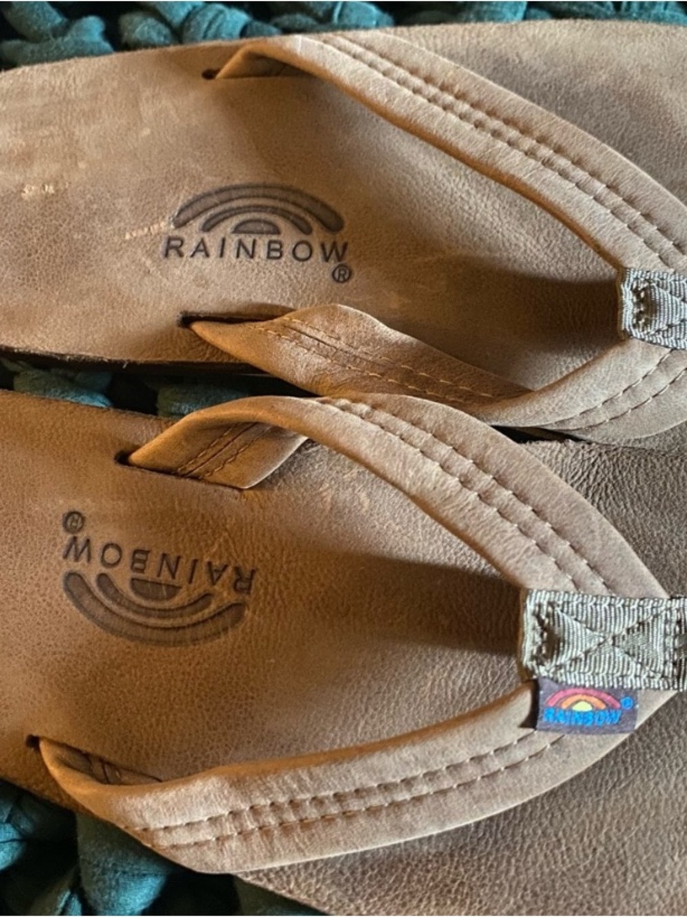 Rainbow Tan Suede Thong Sandals 12-13.5 - Picture 2 of 7